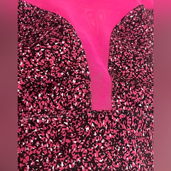 Lululemon Energy Bra High Support Pink Speckle and Black Sports Bra Size 6 - Picture 2 of 7